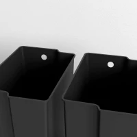 HOMCOM Balde de Lixo com 2x25L Compartimentos Tampa Que Fecha Suavemente À Prova de Impressões Digitais Aço Inoxidável Preto(m-5)