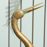 Outsunny Estátua de Jardim Exterior Escultura de Garça em Metal decoração de Jardim Exterior 90 cm Multicolorido(m-5)