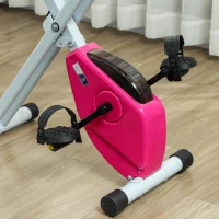 HOMCOM Bicicleta de Exercício Dobrável Colaboração 8 Níveis de Resistência Selim Ajustável Rosa(m-5)