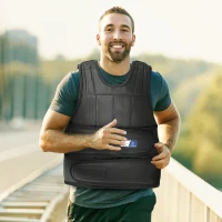 Colete ponderado ajustável - Aosom.pt x FFHandball - colete ponderado 20 Kg máx. pesos removíveis treino musculação exercício(m-5)