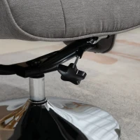 HOMCOM Cadeirão Relaxante Reclinável 135° Giratório 360° com Apoio para Os Pés Revestimento em Tecido Cinza(m-4)