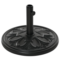 Outsunny Pied Parasol Rond Ciment HDPE Noir Ø48x34cm
