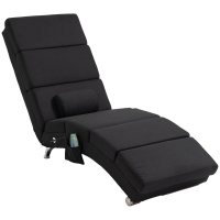 HOMCOM Cadeira de Massagem Poltrona Relaxante Poltrona Reclinável com 8 Pontos de Vibração 5 Modos 56x168x84 cm Preto