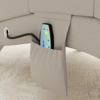 HOMCOM Poltrona Relaxante com Massagem e Aquecimento Meridienne com Controle Remoto e Almofada Tecido de Linho Creme(m-4)