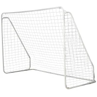 HOMCOM Baliza de Futebol para Treino 301x120x200 cm com Estrutura em Metal Epóxi Rede PP Estacas Incluídas Branco(m-6)