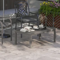 Outsunny Mesa de Centro Retangular com Ripas para Interior/Externo em Alumínio 100x60x37 cm Marrom(m-2)