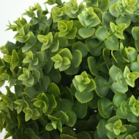 HOMCOM Planta Artificial Árvore Artificial 3 Bolas de Buxo com Vaso de Cimento Interior e Exterior Altura 115 cm(m-4)