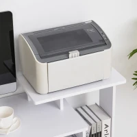 HOMCOM Secretária de Computador Multimídia com Prateleiras Bandeja Teclado Cesta Painéis de Partículas Branco(m-4)
