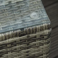 Outsunny Conjunto de 2 Espreguiçadeiras Colchão Encosto de Cabeça Inclinação Ajustável Multiposições Mesa de Café Cinzento(m-5)