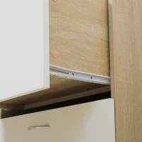 HOMCOM Buffet de Cozinha Armário de Cozinha Multi Armazenamento 2 Gavetas 1 Armário Grande Balcão 60x38x168 cm MDF Branco(m-4)