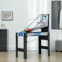 Sportnow Mesa de Jogos Multifuncional 5 em 1 Sinuca Ping Pong Hóquei Jogo de Basquete Armáriode Arco e Flecha Azul(m-2)