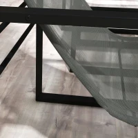 Outsunny Sala de Jardim 5 Peças 2 Lugares com 2 Cadeiras 2 Apoios de Pés e 1 Mesa Metal Preto Assento em Tecido de Malha Cinza(m-4)