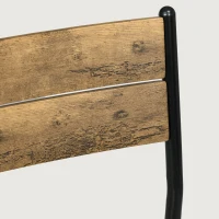 HOMCOM Conjunto de Mesa de Jantar com 2 Cadeiras Encaixadas para Cozinha Sala de Estar Casa Rústico(m-5)