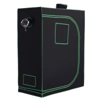 Outsunny Estufa Hidropônica em Mylar com Aberturas de Ar Reguláveis para Cultivo Interior 120x60x150 cm Preto(m-5)