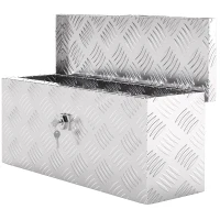 HOMCOM Caixa de Armazenamento Caixa de Ferramentas em Alumínio com Fechadura de Chave 50x15,5x20,5 cm Prateado(m-7)