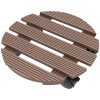 Outsunny Conjunto de 4 Suportes Redondos Ø30 cm para Plantas Suporte para Vaso com Rodízios Interno e Externo(m-7)