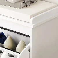 HOMCOM Bancada de Sapateira com Almofada de Assento Acolchoado e Gaveta Rebatível para Corredor Quarto 62x26x47,5 cm Branco(m-5)