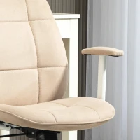 HOMCOM Silla de oficina sillón de oficina con altura ajustable función de balanceo ruedas giratorias carga 120 Kg Beige(m-5)
