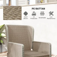 Outsunny Five-Piece Reclining Rattan Chair Set - Light Grey(m-6)