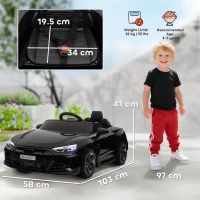 HOMCOM Audi Licensed 12V Kids Electric Ride-On, with Remote Control, Suspension System, Lights, Music, Motor - Black(m-3)