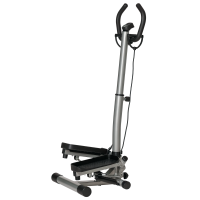 HOMCOM Stepper con Manubrio Regolabile, Monitor LCD ed Elastici, 55x53x118-128cm, Nero