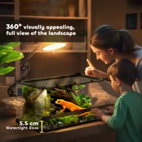 PawHut Glazen Terrarium voor Reptielen, verhoogde & waterdichte bodem, knopslot(m-6)