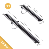 HOMCOM Set of Two 244cm Three-Level Aluminium Wheelchair Ramps(m-3)