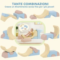 AIYAPLAY Set 5 Costruzioni Morbide per Bambini 1.5-8 Anni, in Tessuto Effetto Velluto e Spugna, Multicolore(m-4)