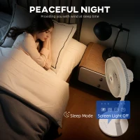 HOMCOM Pedestal Fan with Oscillating, Tilt, Adjustable Height, White(m-8)