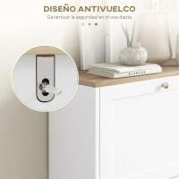 HOMCOM Zapatero Entrada Recibidor con 2 Puertas Estantes Ajustables para 12 Pares de Zapatos 60x23,5x80 cm Blanco(m-7)