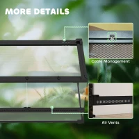 PawHut Glazen Terrarium voor Reptielen, verhoogde & waterdichte bodem, knopslot(m-8)