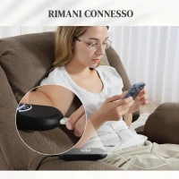 HOMCOM Poltrona Alzapersona Massaggiante e Reclinabile con 2 Tasche e Telecomando, 93x104x105 cm, Marrone Chiaro(m-8)