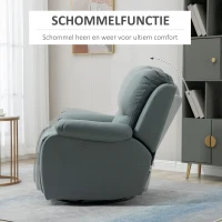 HOMCOM fauteuil met kantelverstelling tot 135°, 360 graden draaibaar, 93 cm x 100 cm x 98 cm, stalen frame, groen(m-5)