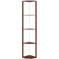 HOMCOM RGB Standing Lamp with Shelves, 4-Tier LED Floor Lamp with Multiple Lighting Modes, Brown