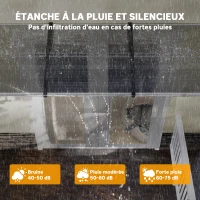 Outsunny Auvent de porte toit marquise en polycarbonate auvent de porte d'entrée bord en aluminium contre la pluie et UV(m-5)