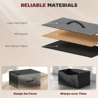 HOMCOM Chest of Eight Fabric Drawers - Charcoal Grey(m-6)