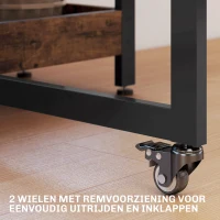 HOMCOM Inklapbare Eettafel in Industrieel Ontwerp, voor tot 4 Personen, Open Schappen, Flexibel, Metaal, Spaanplaat, Bruin(m-6)