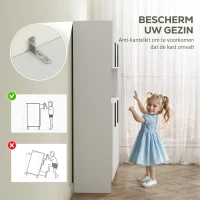 HOMCOM Keukenkast, 4 Kasten, 6 Deuren, 12 Scharnieren, Werkblad, Spaanplaat, Wit(m-6)