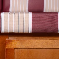 Outsunny Dubbele ligstoel met dak dubbele ligstoel chaise longue voetensteun PE rotan rood(m-8)