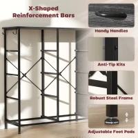 HOMCOM Chest of Eight Fabric Drawers - Black(m-7)