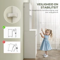 HOMCOM Keukenkast met Open Werkblad, 6 Kastdeuren, 2 Laden, Verstelbare Planken, Kabelgaten, Spaanplaat, Wit(m-7)