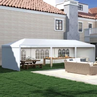 Outsunny Garden Gazebo Marquee Party Wedding Tent Canopy (9m x 3m) - White(m-2)