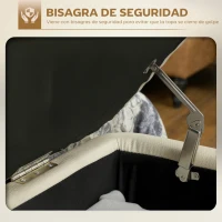 HOMCOM Banco de Almacenaje con Tapa Abatible y Patas de Acero para Dormitorio Salón Entrada 101x38,5x44,5 cm Beige(m-7)