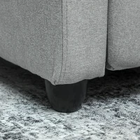 HOMCOM Fauteuil relaxant, réglable à 135°, repose-pieds extensible, accoudoirs rembourrés, lin-polyester, Gris clair(m-5)