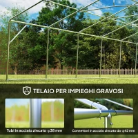 Outsunny Gazebo da Giardino 10x5m con Pareti Rimovibili e Finestre, Acciaio e Poliestere(m-4)