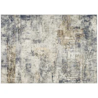 HOMCOM Wohnzimmerteppich, Polyester, modernes künstlerisches Muster, waschbar, Grau(m-10)