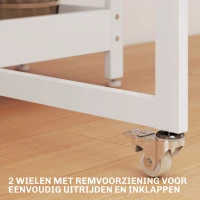HOMCOM Uitschuifbare Eettafel in Industrieel Ontwerp voor tot 4 Personen, Open Schappen, Flexibel, Metaal, Spaanplaat, Wit(m-6)