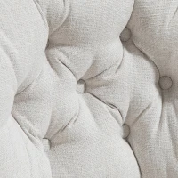 HOMCOM Silla de oficina sin apoyabrazos cómoda silla de escritorio con asiento acolchado y altura ajustable Crema(m-5)