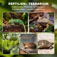 PawHut Glas-Terrarium für Reptilien, erhöhter & wasserdichter Boden, Knopfschloss(m-4)
