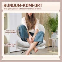 HOMCOM Bureaustoel zonder armleunen, comfortabele bureaustoel met gepolsterde zitting en verstelbare hoogte, Crème-wit(m-4)